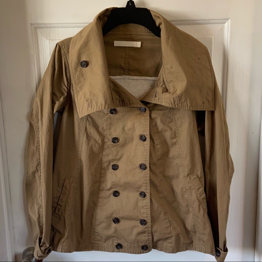 Nic. K Button Up Tan Jacket Split Back Size Xs - image 1